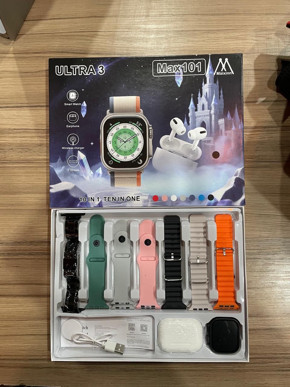 Ultra 3 Max 101 Smart Watch 10 -in-1 Combo
